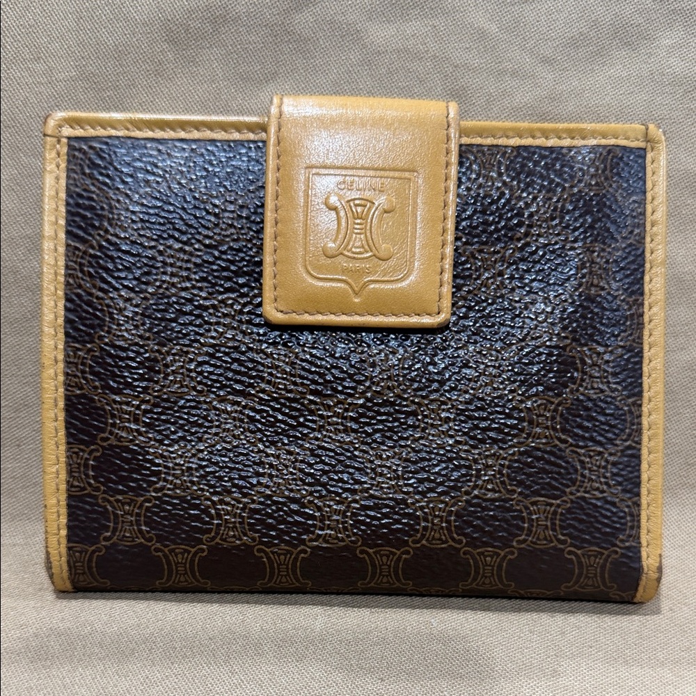 Celine Dark Brown and Mustard Wallet